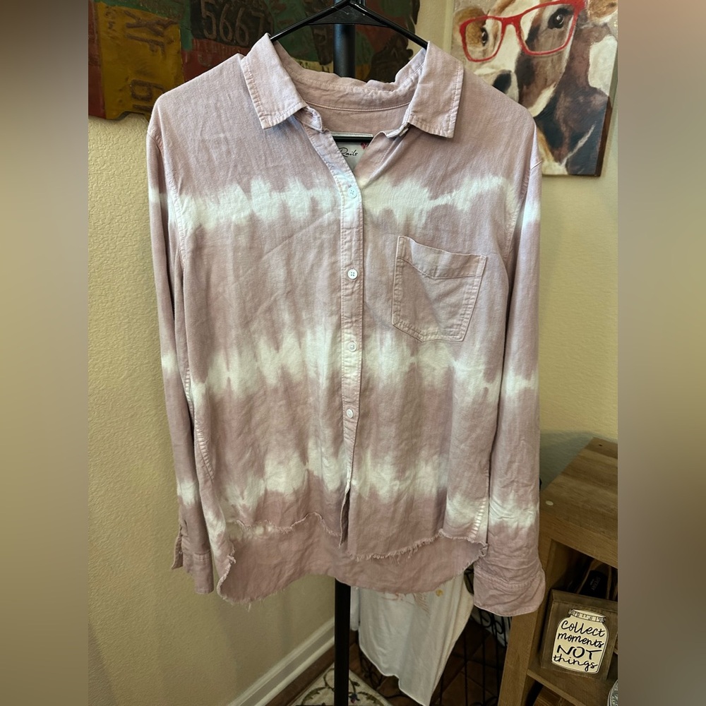 Rails Pink and White Tie-Dye Button-Up Shirt - Picture 3 of 7
